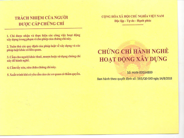 Thủ tục chuyển đổi chứng chỉ hành nghề hạng II, hạng III với người nước ngoài hoạt động xây dựng thuộc một số lĩnh vực