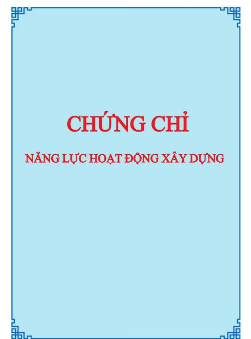 Cấp chứng chỉ năng lực hoạt động xây dựng