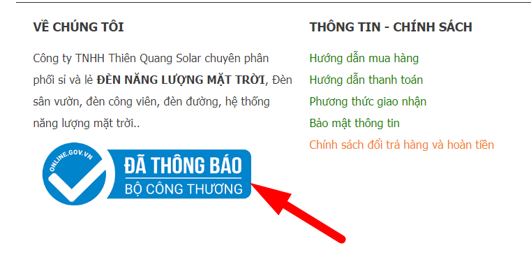 THỦ TỤC THÔNG BÁO WEBSITE VỚI BỘ CÔNG THƯƠNG